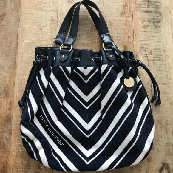 Juicy Couture Handbags - Juicy Couture Navy & White Stripe Terry Bag